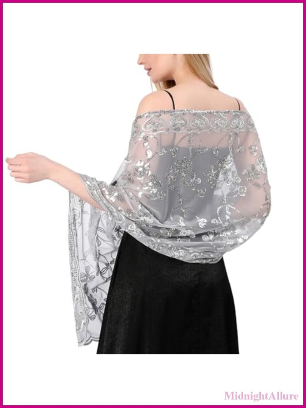 Shawl Wrap for Women Evening Dress Wedding Scarf Sparkly Cover Up